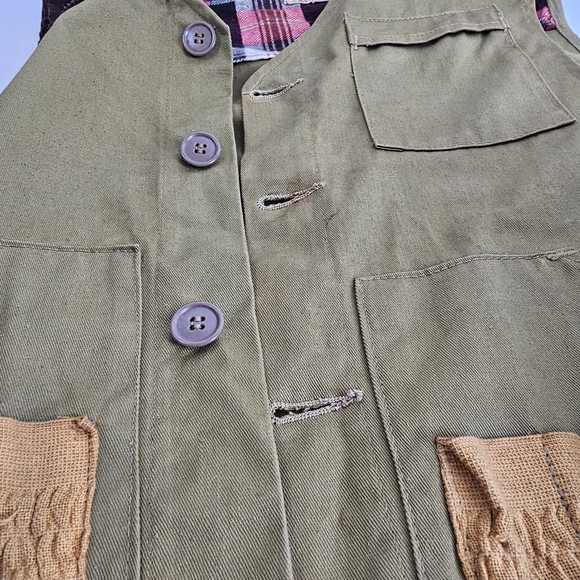 VINTAGE 40s Bob Allen Vest Hunting Shooting Skeet Trap Canvas Flannel Size 40 - Picture 13 of 13
